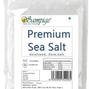 Sampige Sea Salt Crystal Salt Un-Filtered Sea Salt 900 G - Hand Cleaned Chemical Free Salt