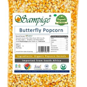 Certified Organic Pop Corn Maize 900 g | Imported Raw Maize from South Africa | Popcorn Kernels 900g | Ready to Cook | Butterfly Popcorn Kernels